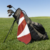 赤い黄色の白い抽象芸術 ゴルフタオル (グリーン)