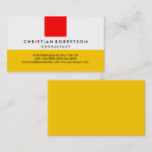 赤い黄色の白のプレーンモダン名刺 名刺 (正面/裏面)