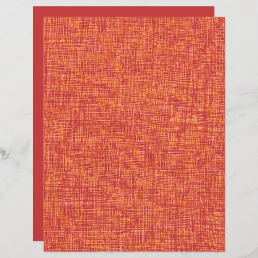 赤い黄色の細線テクスチャスクラップブック紙 (正面/裏面)