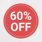 赤い黄色の緑のスモールビジネス向け販売60%オフ ラベル (デザイン1)
