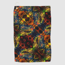 赤い黄色の緑の濃い花の細断紙?