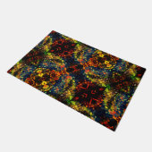 赤い黄色の緑の濃い花の細断紙? ドアマット (アングル)