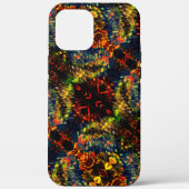 赤い黄色の緑の濃い花の細断紙? Case-Mate iPhoneケース (裏面)