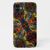 赤い黄色の緑の濃い花の細断紙? Case-Mate iPhoneケース (裏面)