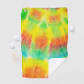 赤い黄色の緑の絞り染め ゴルフタオル (インサイチュ)