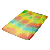 赤い黄色の緑の絞り染め バスマット (アングル)