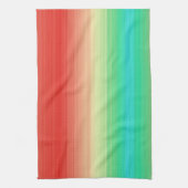 赤い黄色の緑の青ストライプ色 キッチンタオル (縦)