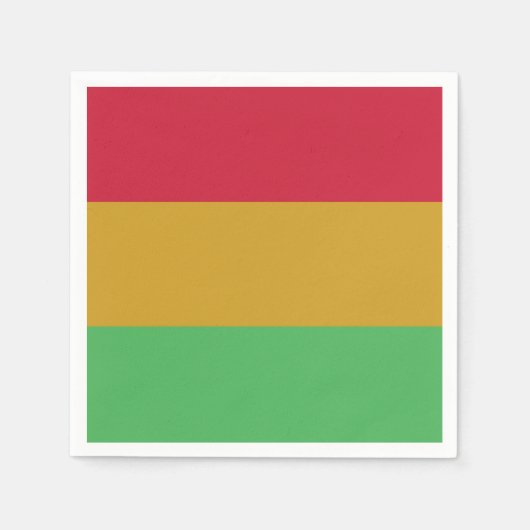 赤い黄色の緑の12番目の色 スタンダードカクテルナプキン (正面)