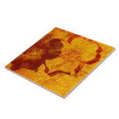 赤い黄色の花のグランジデジタルグラフィックアート タイル (側面)