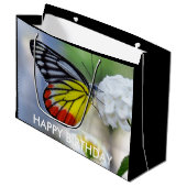 赤い黄色の蝶ジゼベ絵を描ル ラージペーパーバッグ (正面アングル)