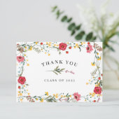 赤い黄色の野生の花 サンキューカード (スタンド正面)