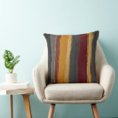 赤い黄色の金ゴールド炭と灰色のストライプ クッション (椅子)