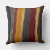 赤い黄色の金ゴールド炭と灰色のストライプ クッション (裏面)