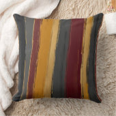 赤い黄色の金ゴールド炭と灰色のストライプ クッション (ブランケット)