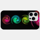 赤い黄色の青い光の渦フラクタルアート、黒 Case-Mate iPhoneケース (裏面 (横))