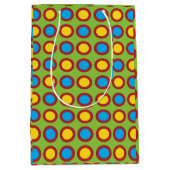 赤い黄色の青い円 ミディアムペーパーバッグ (正面)