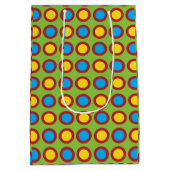 赤い黄色の青い円 ミディアムペーパーバッグ (裏面)