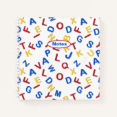 赤い黄色の青いABC文字注記の行頭文字 ノートブック (正面)