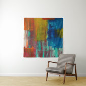 赤い黄色の青と白の抽象芸術絵画 タペストリー (インサイチュ)