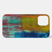 赤い黄色の青と白の抽象芸術絵画 Case-Mate iPhoneケース (裏面 (横))