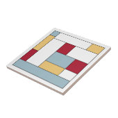 赤い黄色の青のミッドセンチュリーカラーブロック タイル (側面)