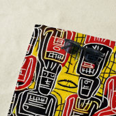 赤い黄色の黒い抽象芸術姿 ビーチタオル (インサイチュ)