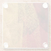 赤い黄色の黒い抽象芸術絵を描ブラアート ガラスコースター (裏面)