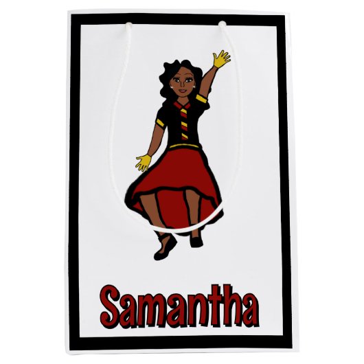 赤い黄色の黒のティアド・ダンサー#1 ミディアムペーパーバッグ (正面)