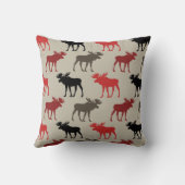 赤い黒いグレーのムースパターン クッション (裏面)