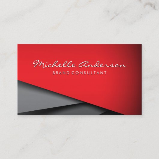 赤い黒いグレーの背景パネル 名刺 (正面)