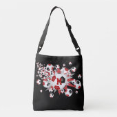 赤い黒いサッカーボールが輝モノグラムのく クロスボディバッグ (裏面)