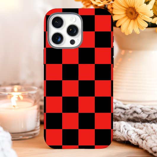 赤い黒いチェッカーボード Case-Mate iPhoneケース