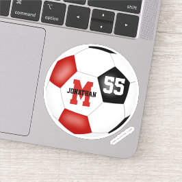 赤い黒いチームは男の子の女の子サッカーを着色 シール