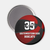 赤い黒いバスケットチームカラー マグネット (正面/裏面)