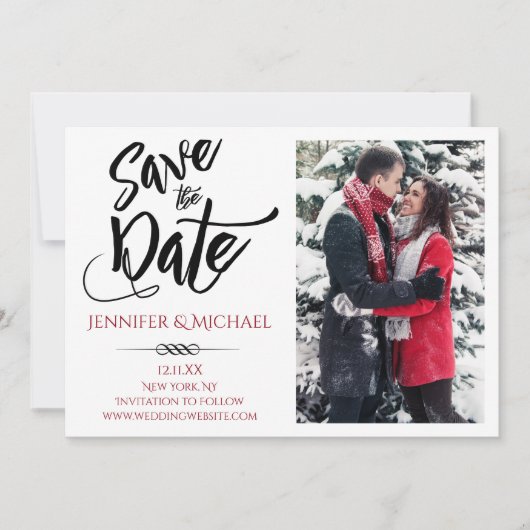 赤い黒い写真日付を保存 セーブザデート (正面)