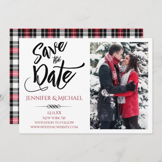 赤い黒い写真日付を保存 セーブザデート (正面/裏面)