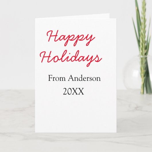 赤い黒い愛家族名年クリスマス カード (正面)