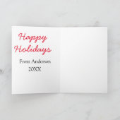 赤い黒い愛家族名年クリスマス カード (内部)