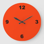 赤い黒い数字の壁時計 ラージ壁時計 (正面)