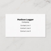 赤い黒い木のモッシーな木の樹皮ロガーモノグラム 名刺 (裏面)