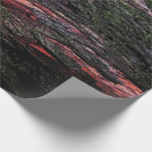 赤い黒い木の苔のような木の樹皮 ラッピングペーパー (角)