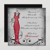 赤い黒い渦巻きが韻を踏む花嫁のカード 招待状 (正面/裏面)