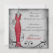 赤い黒い渦巻きが韻を踏む花嫁のカード 招待状 (正面)