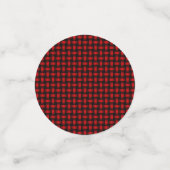 赤い黒い織りパターン コンフェッティ (スモール正面)