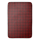 赤い黒い織りパターン バスマット (正面縦)