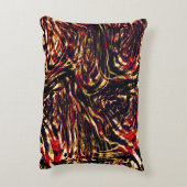 赤い黒い背景と金ゴールドリボンの戦争 アクセントクッション (裏面(縦))