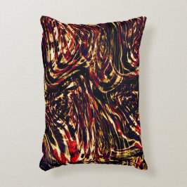 赤い黒い背景と金ゴールドリボンの戦争 アクセントクッション