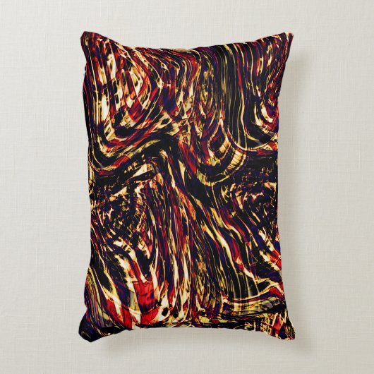 赤い黒い背景と金ゴールドリボンの戦争 アクセントクッション (正面(垂直))