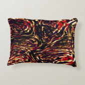 赤い黒い背景と金ゴールドリボンの戦争 アクセントクッション (裏面)