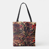 赤い黒い背景と金ゴールドリボンの戦争 トートバッグ (裏面)